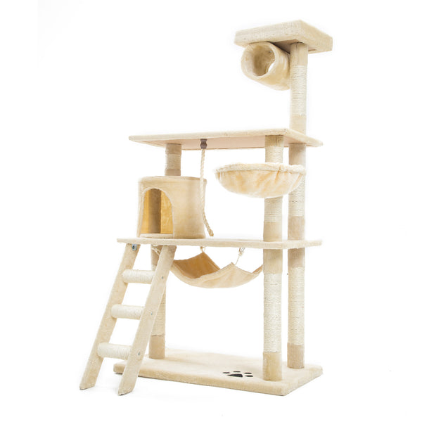 Paw Mate 140cm Beige Cat Tree Maple Multi Level Scratcher Deals499