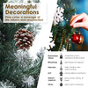 Home Ready 4Ft 120cm 390 tips Green Snowy Christmas Tree Xmas Pine Cones + Bauble Balls Deals499