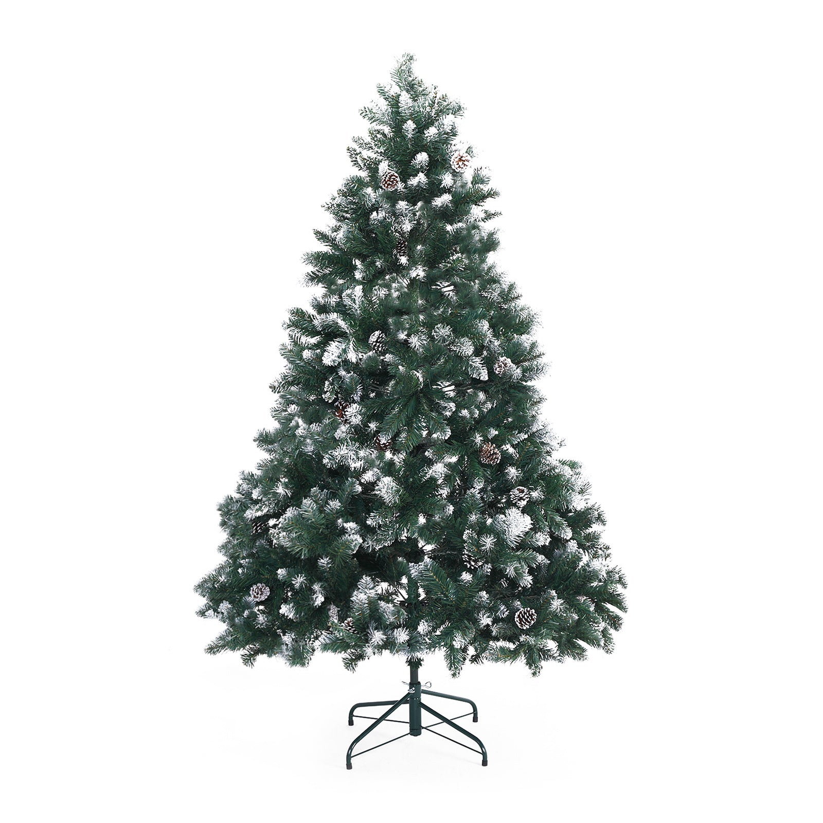 Home Ready 6Ft 180cm 930 tips Green Snowy Christmas Tree Xmas Pine Cones Deals499