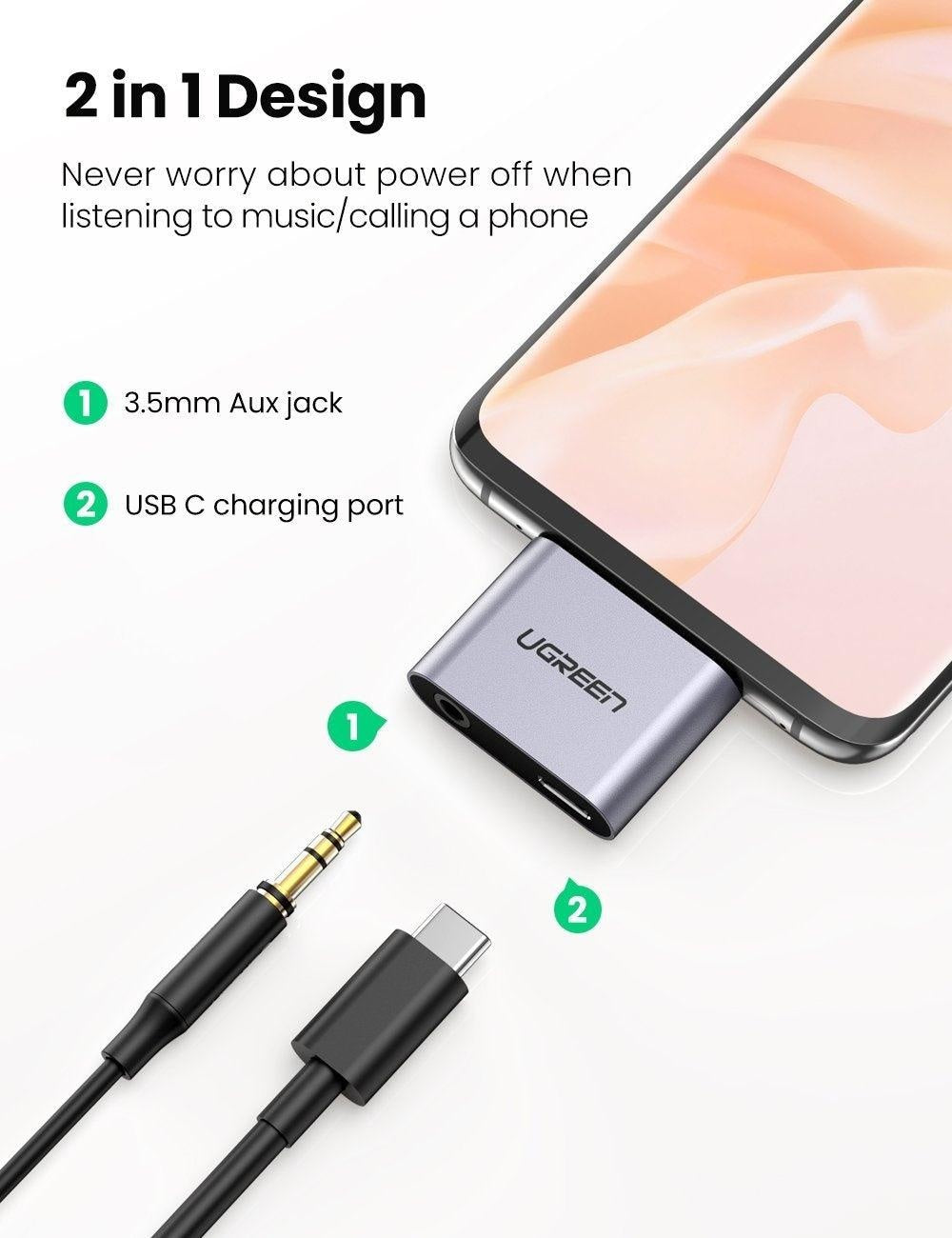 UGREEN 70312 2-in-1 USB C to C and 3.5mm Adapter Deals499