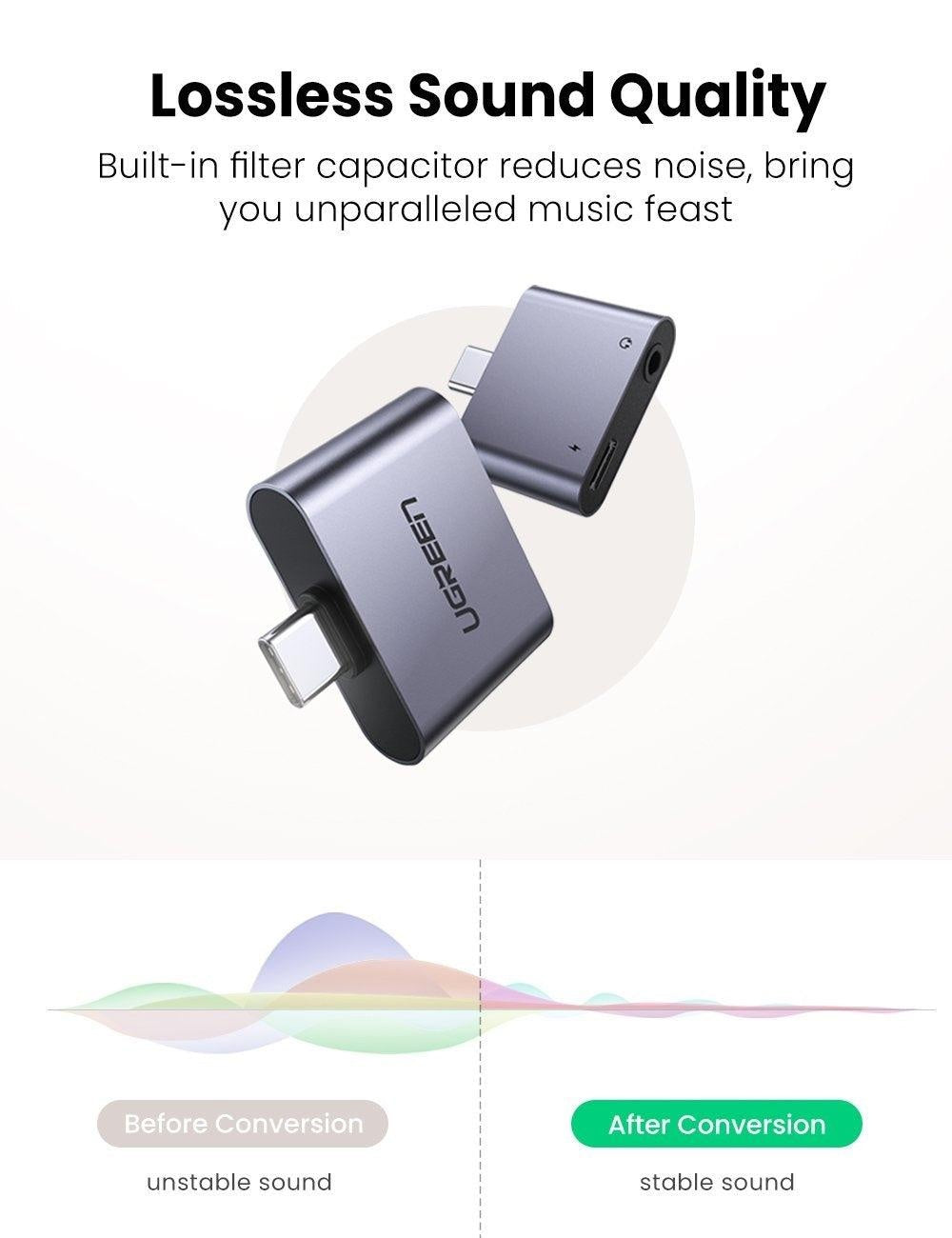 UGREEN 70312 2-in-1 USB C to C and 3.5mm Adapter Deals499