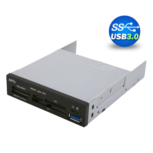 3.5" USB 3.0 All in One Internal Card Reader Full Long Metal with Front USB Black Deals499