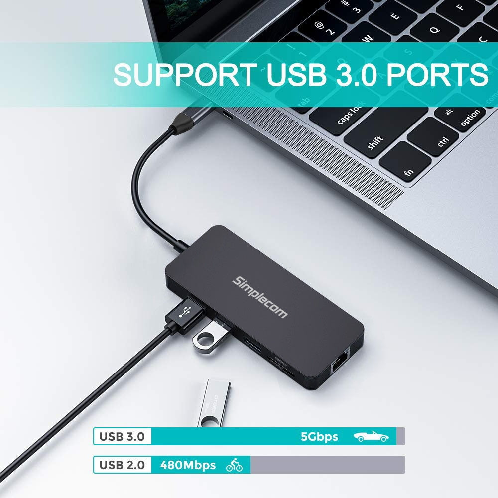 Simplecom CHN580 USB-C SuperSpeed 8-in-1 Multiport Hub Adapter Deals499