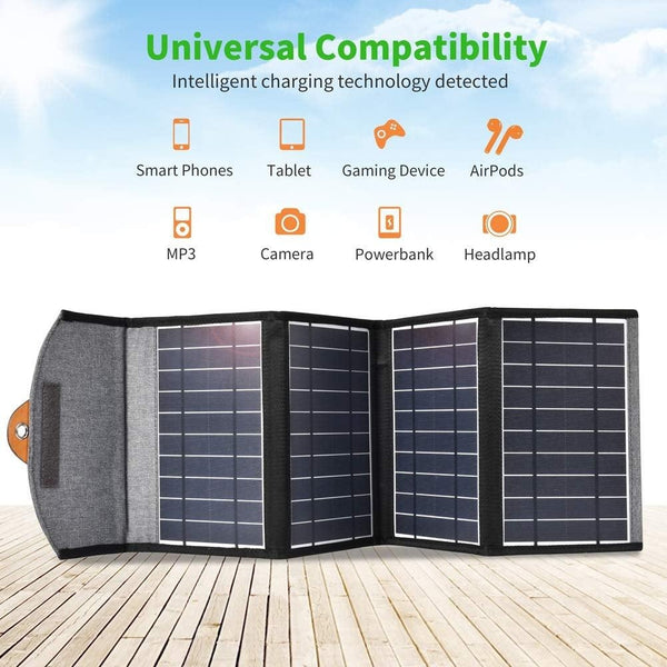 CHOETECH SC005 22W Portable Waterproof Foldable Solar Panel Charger (Dual USB Ports) Deals499