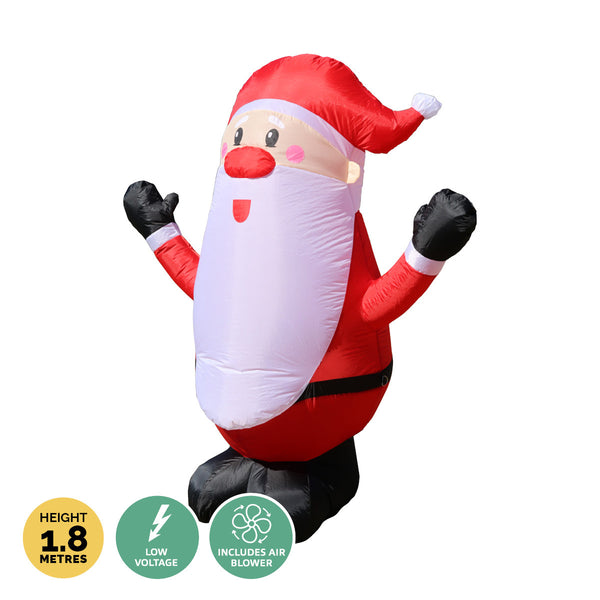 Christmas By Sas 1.8m Self Inflatable LED Jolly Santa Rotating Lights Deals499