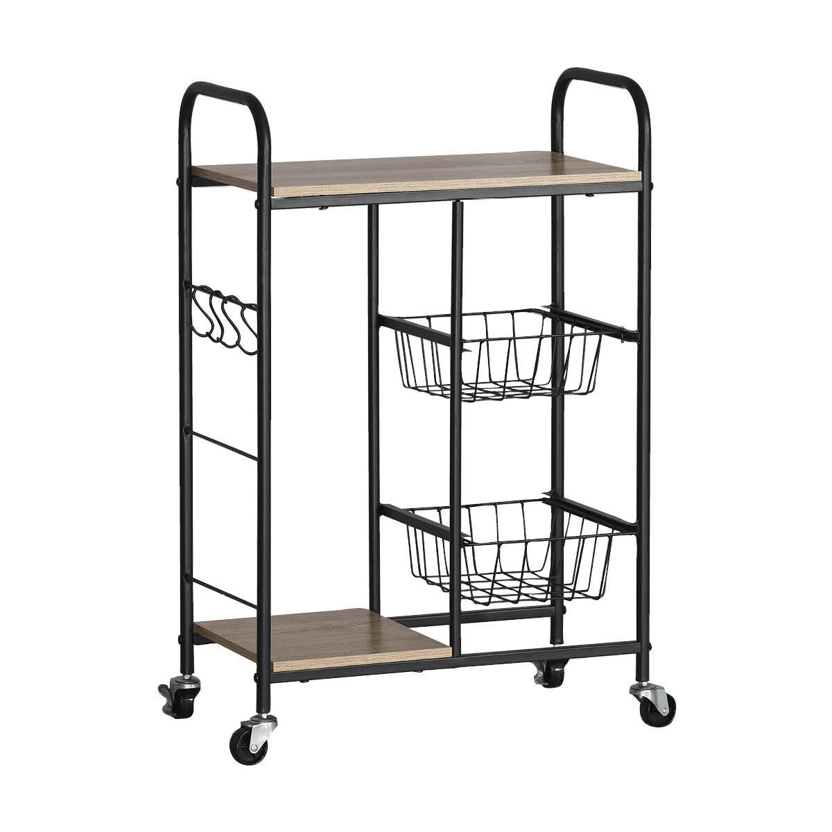 Home Master Kitchen Trolley 2 Tier Stylish Modern Industrial Design 85cm Deals499