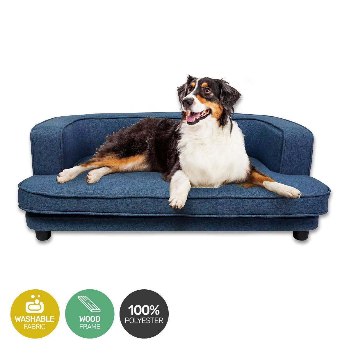 Pet Basic Pet Sofa Bed Stylish Luxurious Sturdy Washable Fabric Blue 98cm Deals499