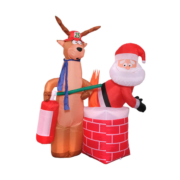 Christmas By Sas 1.5m Santa Stuck In Chimney Built-In Blower LED Lighting Deals499