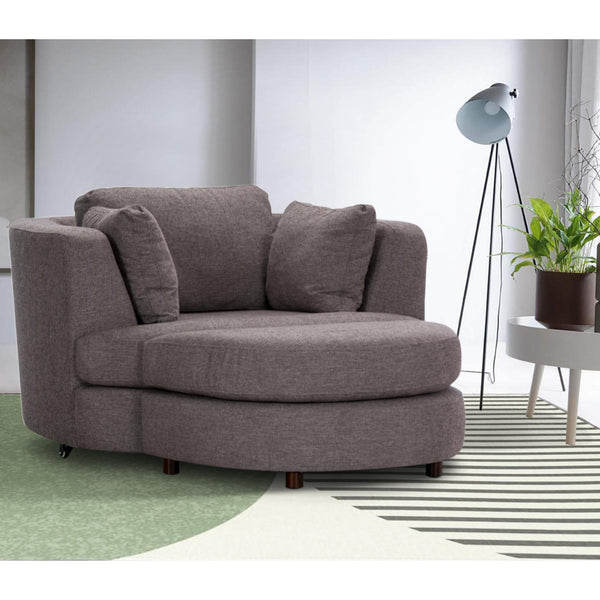 Sunshine Single Sofa Love Chair Fabric Swivel Armchair - Grey Deals499