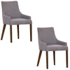 Tuberose Dining Chair Set of 2 Fabric Seat Solid Acacia Wood Furniture - Grey Deals499