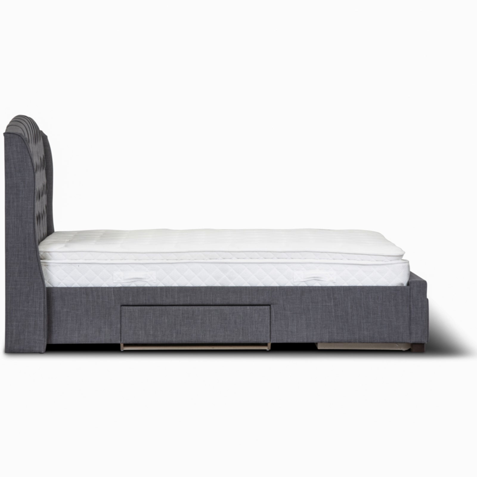 Honeydew Double Size Bed Frame Timber Mattress Base With Storage Drawers - Grey Deals499