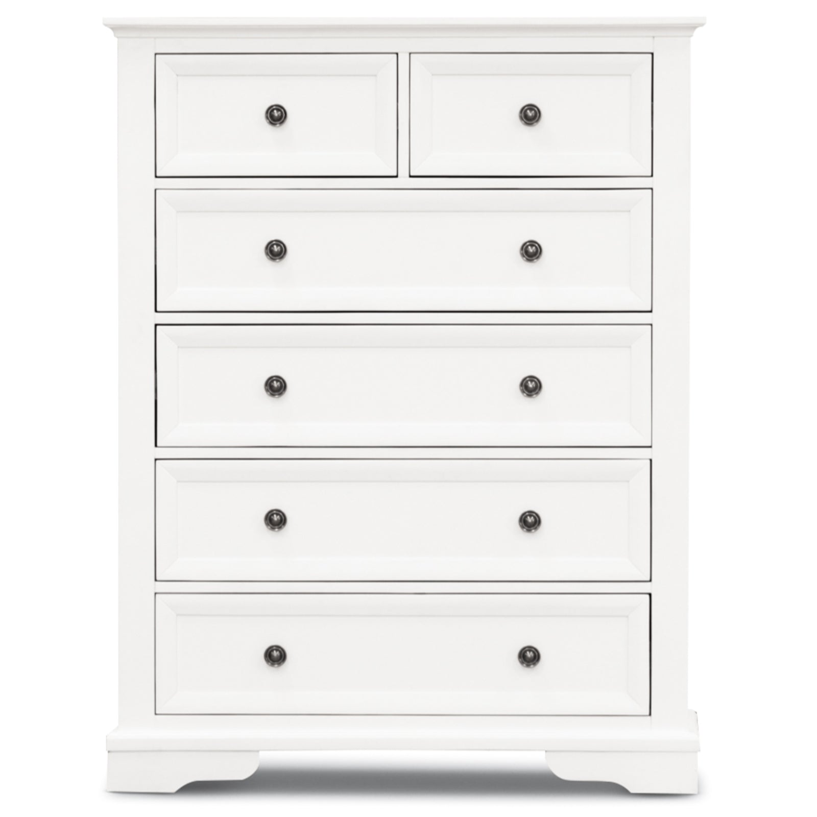 Celosia Tallboy 6 Chest of Drawers Solid Acacia Wood Bed Storage Cabinet - White Deals499