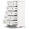 Celosia Tallboy 6 Chest of Drawers Solid Acacia Wood Bed Storage Cabinet - White Deals499