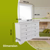 Celosia Dresser Mirror 8 Chest of Drawers Bedroom Timber Storage Cabinet - White Deals499