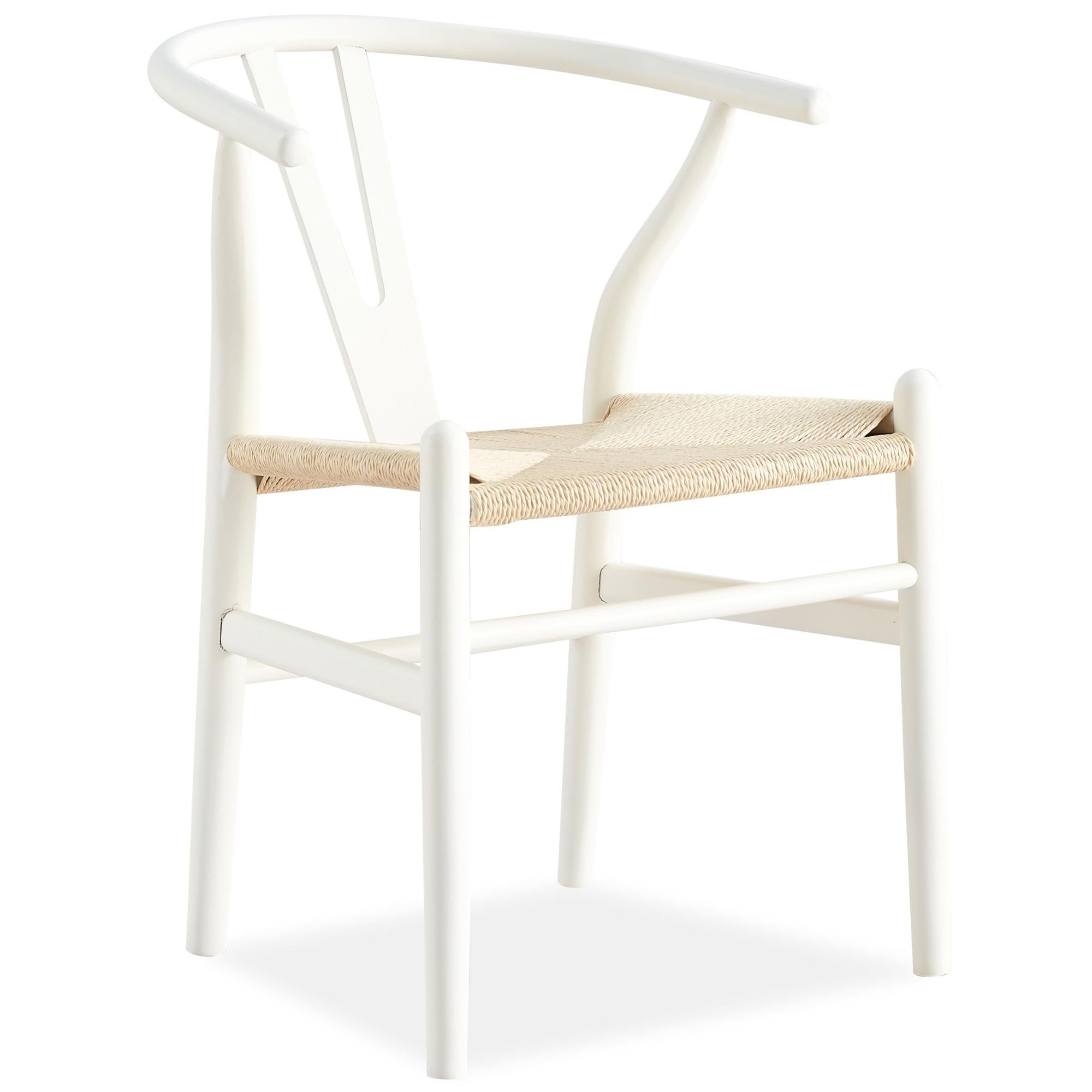 Anemone  Set of 8 Wishbone Dining Chair Beech Timber Replica Hans Wenger - White Deals499