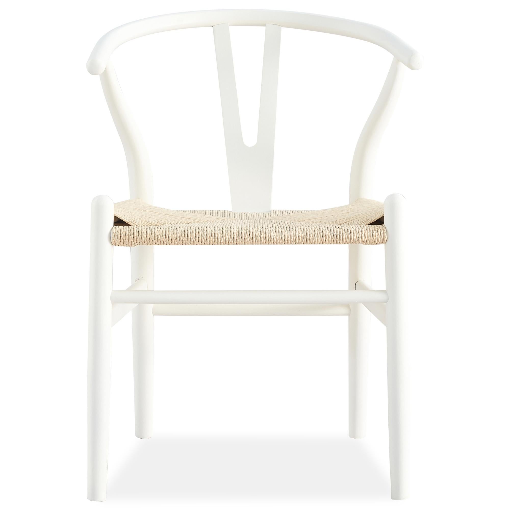 Anemone  Set of 8 Wishbone Dining Chair Beech Timber Replica Hans Wenger - White Deals499