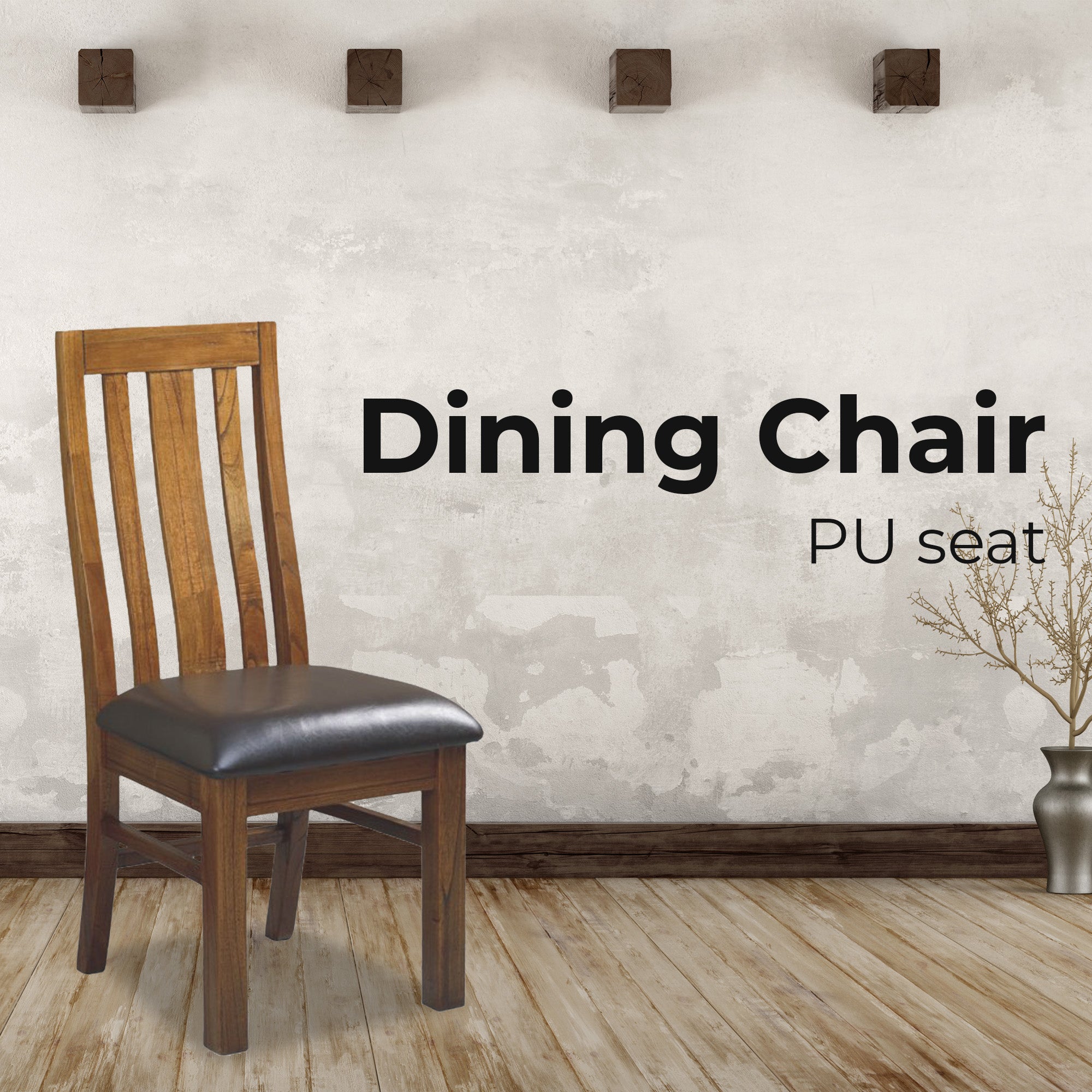 Birdsville PU Seat Dining Chair Set of 2 Solid Ash Wood Dining Furniture -Brown Deals499