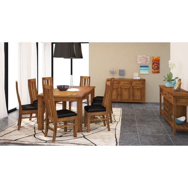 Birdsville PU Seat Dining Chair Set of 2 Solid Ash Wood Dining Furniture -Brown Deals499