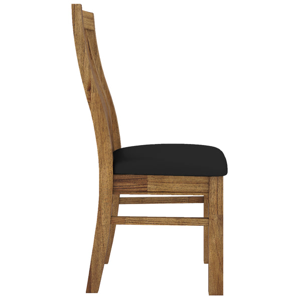 Birdsville PU Seat Dining Chair Set of 2 Solid Ash Wood Dining Furniture -Brown Deals499