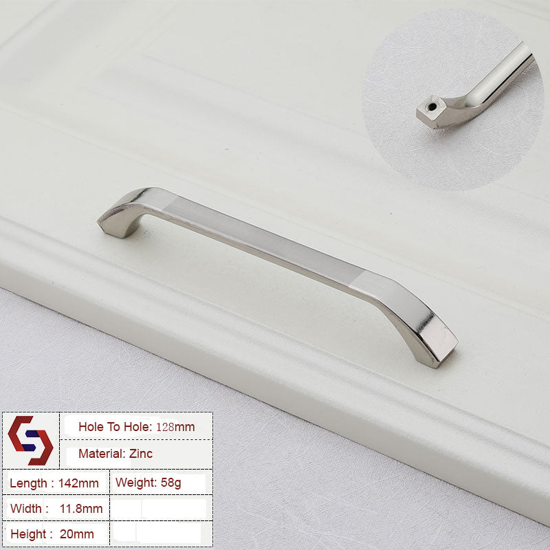 Zinc Kitchen Cabinet Handles Bar Drawer Handle Pull silver color hole to hole 128MM Deals499