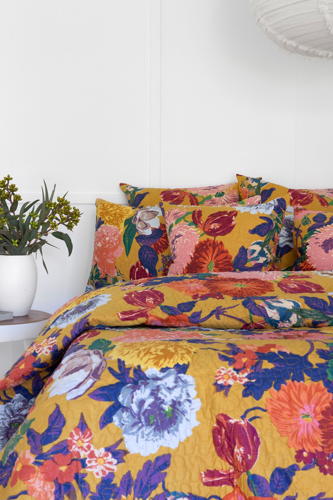 Floral Cotton Quilt Throw Bedspread Block Print Quilt Indian Quilt Comforter Duvet Cover Quilt Gift - Mustard Anthro from Deals499 at Deals499