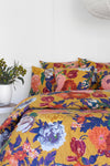 Floral Cotton Quilt Throw Bedspread Block Print Quilt Indian Quilt Comforter Duvet Cover Quilt Gift - Mustard Anthro from Deals499 at Deals499