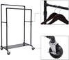 SONGMICS Industrial Pipe with Double Hanging Rail Clothes Rack on Wheels load of 110 Kg from Deals499 at Deals499