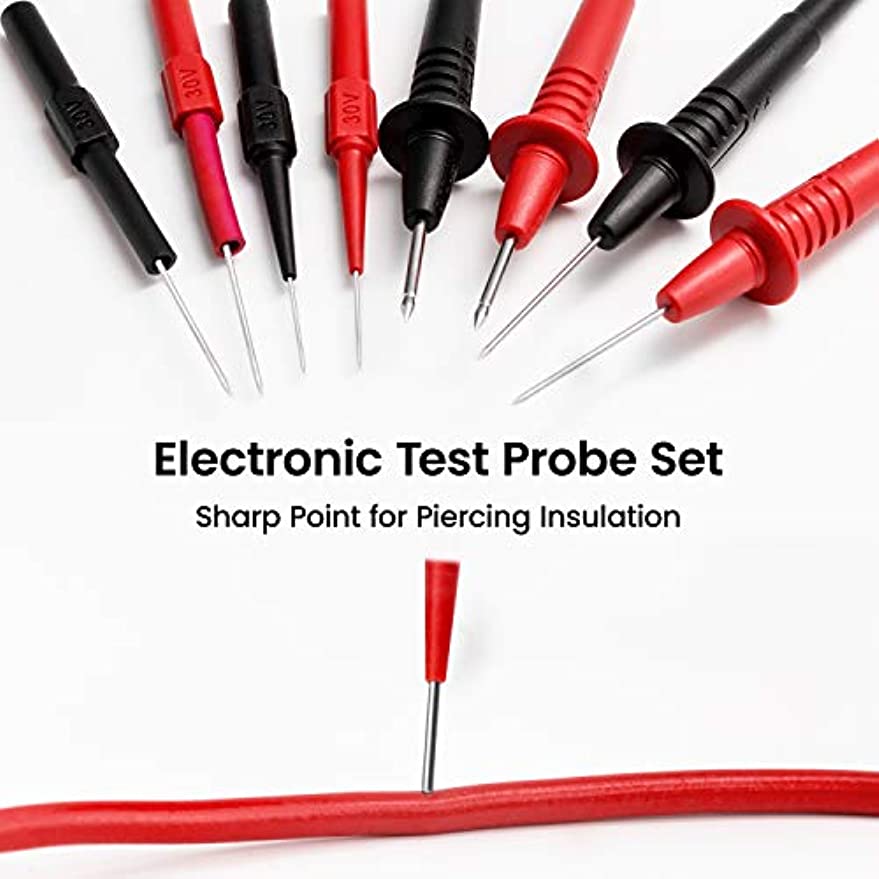 KAIWEETS 23PCS Multimeter Test Leads Kit with Replaceable Precision Probes Set and Alligator Clips, Test Probes, Test Hook, Flexible Wires Professional Kit General Use for Digital Electrical Testing from Deals499 at Deals499