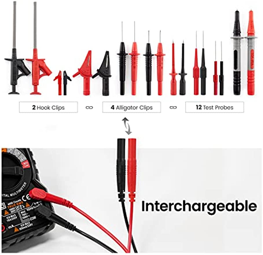 KAIWEETS 23PCS Multimeter Test Leads Kit with Replaceable Precision Probes Set and Alligator Clips, Test Probes, Test Hook, Flexible Wires Professional Kit General Use for Digital Electrical Testing from Deals499 at Deals499