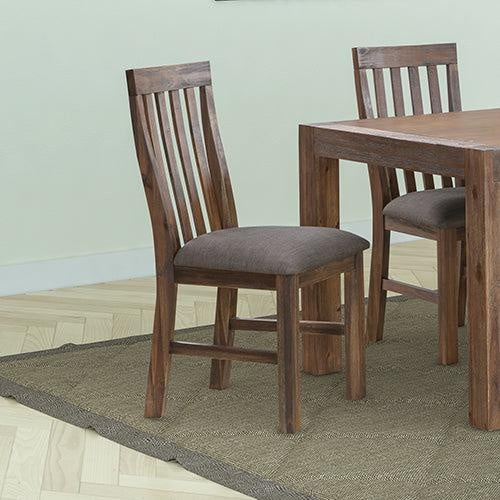 2x Wooden Frame Leatherette in Solid Wood Acacia & Veneer Dining Chairs in Chocolate Colour Deals499