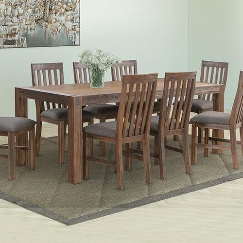 Dining Table 210cm Large Size with Solid Acacia  Wooden Base in Chocolate Colour Deals499