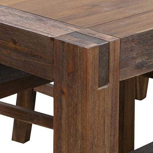 Dining Table 210cm Large Size with Solid Acacia  Wooden Base in Chocolate Colour Deals499