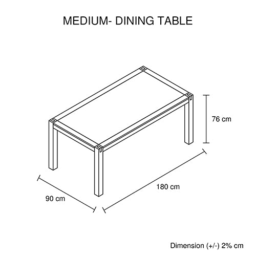 Dining Table with Solid Acacia Medium Size Wooden Base in Oak Colour Deals499