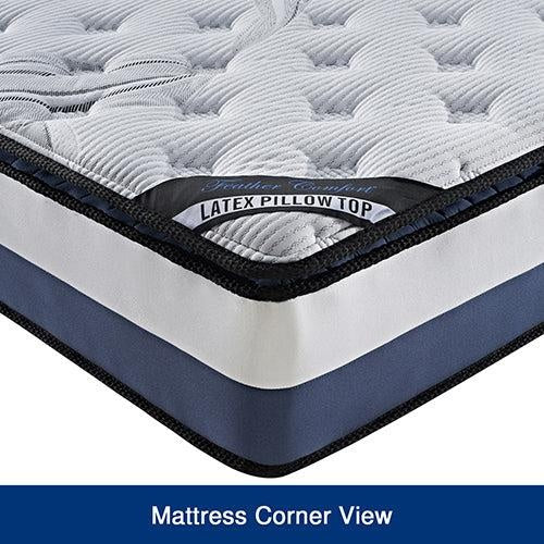 King Single Mattress Latex Pillow Top Pocket Spring Foam Medium Firm Bed Deals499