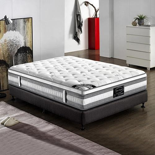 Mattress Euro Top King Size Pocket Spring Coil with Knitted Fabric Medium Firm 34cm Thick Deals499