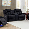 3+2 Seater Electric Recliner Stylish Rhino Fabric Black Lounge Armchair with LED Features Deals499