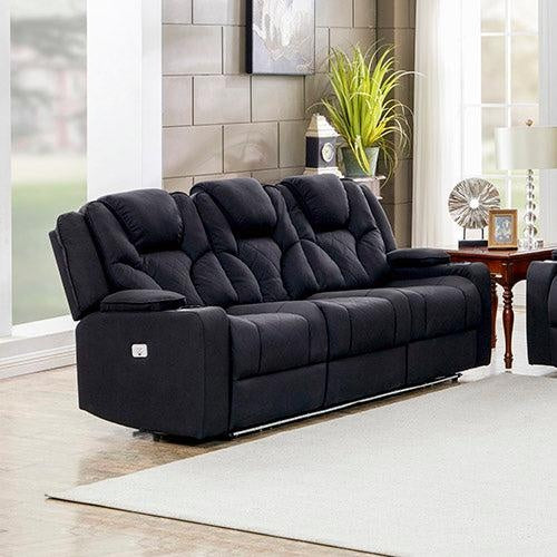 3+2 Seater Electric Recliner Stylish Rhino Fabric Black Lounge Armchair with LED Features Deals499