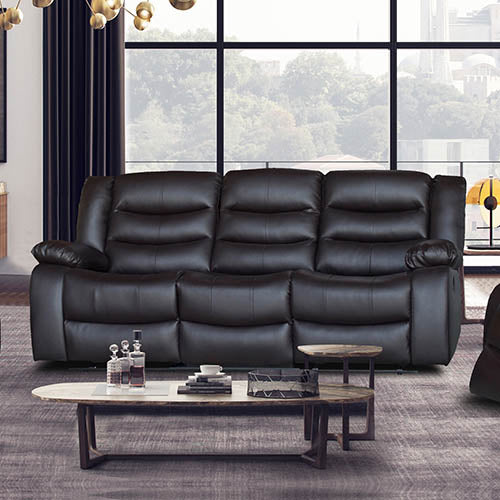 3+2 Seater Recliner Sofa In Faux Leather Lounge Couch in Brown Deals499