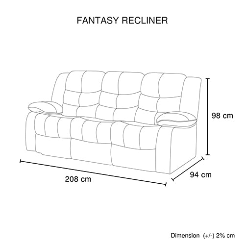 3+2 Seater Recliner Sofa In Faux Leather Lounge Couch in Brown Deals499