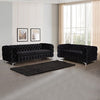 3+2 Seater Sofa Classic Button Tufted Lounge in Black Velvet Fabric with Metal Legs Deals499