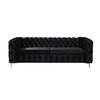 3+2 Seater Sofa Classic Button Tufted Lounge in Black Velvet Fabric with Metal Legs Deals499