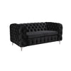 3+2 Seater Sofa Classic Button Tufted Lounge in Black Velvet Fabric with Metal Legs Deals499