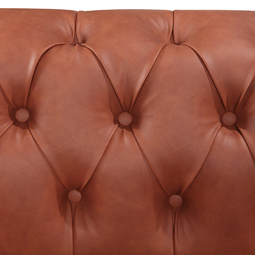 3+2 Seater Brown Sofa Lounge Chesterfireld Style Button Tufted in Faux Leather Deals499