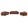 3+2Seater Sofa Brown Leather Lounge Set for Living Room Couch with Wooden Frame Deals499