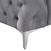 3 Seater Sofa Classic Button Tufted Lounge in Grey Velvet Fabric with Metal Legs Deals499