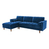 Velvet Upholstery 2 Seater Tufted Sofa Blue Color Lounge Set for Living Room Couch with Chaise Deals499