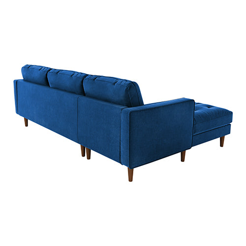 Velvet Upholstery 2 Seater Tufted Sofa Blue Color Lounge Set for Living Room Couch with Chaise Deals499