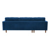 Velvet Upholstery 2 Seater Tufted Sofa Blue Color Lounge Set for Living Room Couch with Chaise Deals499