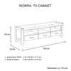 TV Cabinet with 3 Storage Drawers with Shelf Solid Acacia Wooden Frame Entertainment Unit in Chocolate Colour Deals499