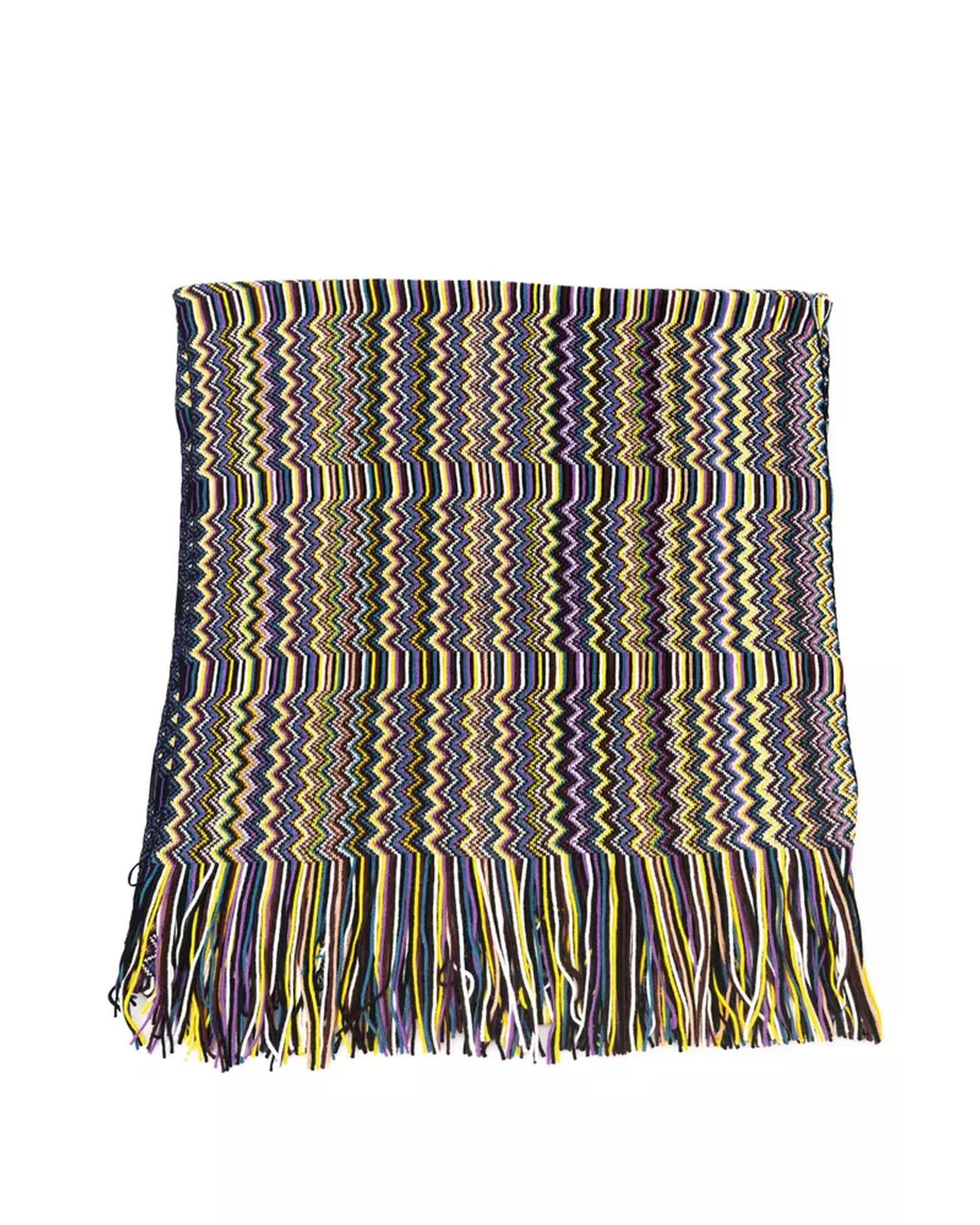 Fringed Geometric Fantasy Scarf with Multicolor Design One Size Women from Deals499 at Deals499